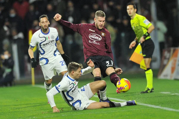 Riccardo Gagliolo Joueur Salernitana Joueur Nicol Barella Joueur Inter Lors — Photo