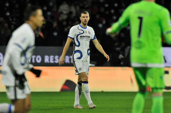 Edin Dzeko Joueur Inter Lors Match Championnat Italien Serie Entre — Photo