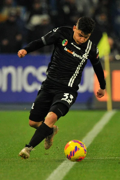 Kevin Agudelo Gracz Spezia Podczas Meczu Włoskiej Serie Mistrzostwa Między — Zdjęcie stockowe