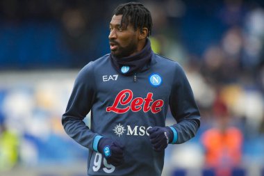 Napoli 'nin Frank Anguissa oyuncusu, Napoli ve Udinese arasındaki İtalyan Serisi A serisi maçında, Udinese 1, Napoli Armando Maradona Stadyumu' nda oynandı..