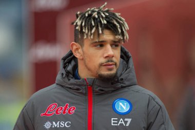 Napoli 'nin Kevin Malcuit oyuncusu, Napoli ile Udinese arasındaki İtalyan Serisi A serisi maçında, Napoli 2, Udinese 1, Diego Armando Maradona Stadyumu' nda oynandı..