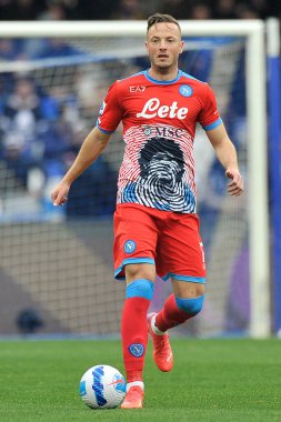 Napoli 'nin Amir Rrahmani oyuncusu, Napoli - Udinese final maçı, Napoli 2, Udinese 1, Diego Armando Maradona Stadyumu' nda oynandı.. 