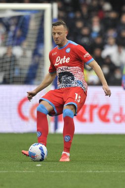 Napoli 'nin Amir Rrahmani oyuncusu, Napoli - Udinese final maçı, Napoli 2, Udinese 1, Diego Armando Maradona Stadyumu' nda oynandı.. 
