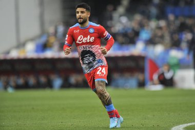 Napoli 'nin Lorenzo Insigne oyuncusu, Napoli ve Udinese arasındaki İtalya Serisi A serisi maçında, 2, Udinese 1, Diego Armando Maradona Stadyumu' nda oynandı.. 