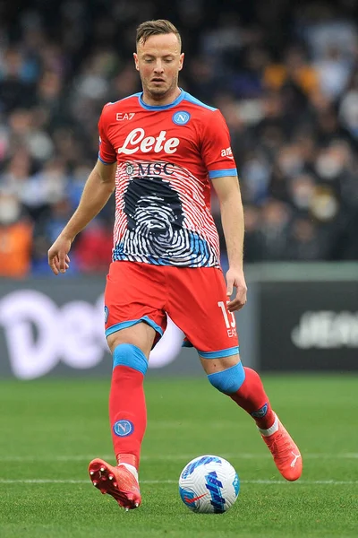 Napoli 'nin Amir Rrahmani oyuncusu, Napoli - Udinese final maçı, Napoli 2, Udinese 1, Diego Armando Maradona Stadyumu' nda oynandı.. 