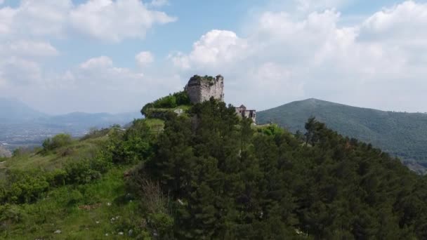 Ősi Norman Castle Maria Menedékével Della Misericordia Dél Olaszországi Tifatini — Stock videók