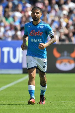 Napoli 'den Lorenzo Insigne, İtalya Serie A Ligi maçında Napoli - Cenova final maçı, Napoli 3, Cenova 0, Diego Armando Maradona Stadyumu' nda oynandı.. 