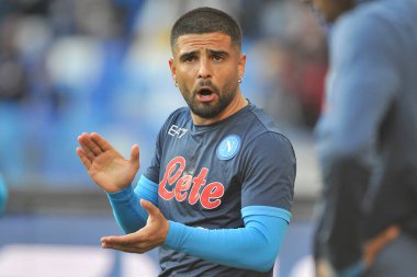 Napoli 'li Lorenzo Insigne, İtalya Serie A Ligi finalinde Napoli - Roma final maçı, Napoli 1, Roma 1, Diego Armando Maradona Stadyumu' nda oynandı.. 