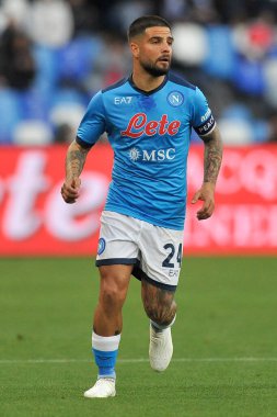 Napoli 'li Lorenzo Insigne, İtalya Serie A Ligi finalinde Napoli - Roma final maçı, Napoli 1, Roma 1, Diego Armando Maradona Stadyumu' nda oynandı.. 