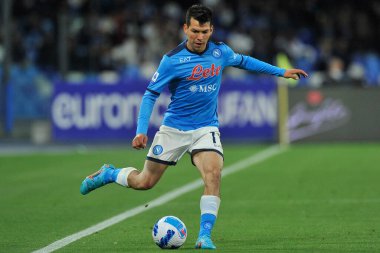 Napoli 'li Hirving Lozano oyuncusu, Napoli - Roma final maçı Napoli 1, Roma 1 arasındaki İtalyan Serie A ligi maçında Diego Armando Maradona Stadyumu' nda oynandı.. 