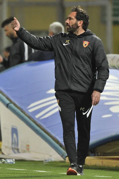 Fabio Caserta Coach Benevento Match Italian Serie League Benevento Spal — Zdjęcie stockowe