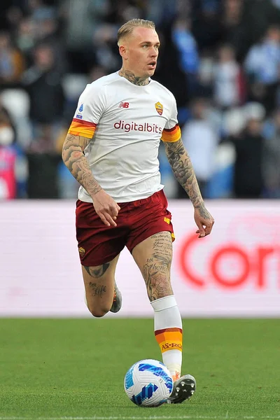 Roma 'nın Rick Kardsorp oyuncusu, Napoli ile Roma arasındaki İtalya Serie A ligi final maçı sırasında, Napoli 1, Roma 1, Diego Armando Maradona Stadyumu' nda oynandı.. 