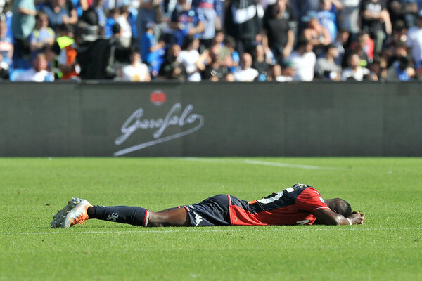 Kelvin Yeboah Player Genoa Match Italian Serie League Napoli Genoa Stock Picture
