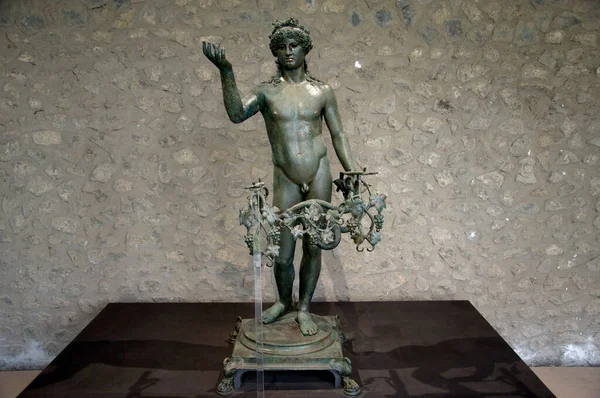 Statue Efebo Lors Exposition Art Sensualité Dans Les Maisons Pompeii — Photo