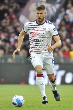 Cagliari 'den Giorgio Altare, İtalya SerieA Ligi' nde Salernitana - Caglairi final maçı, Salernitana 1, Cagliari 1, Arechi Stadyumu 'nda oynandı. Benevento, İtalya, 08 Mayıs 2022. 