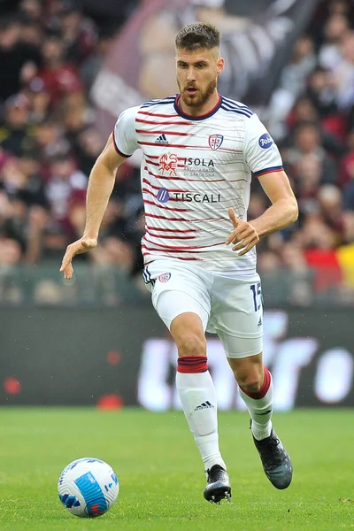 Cagliari 'den Giorgio Altare, İtalya SerieA Ligi' nde Salernitana - Caglairi final maçı, Salernitana 1, Cagliari 1, Arechi Stadyumu 'nda oynandı. Benevento, İtalya, 08 Mayıs 2022. 
