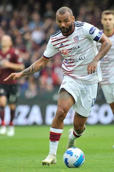 Cagliari 'li Joao Pedro, Salernitana ile Caglairi arasındaki İtalyan SerieA ligi maçında Salernitana 1, Cagliari 1, Arechi Stadyumu' nda oynandı. Benevento, İtalya, 08 Mayıs 2022. 