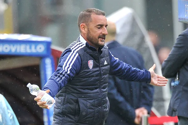 Alessandro Agostini Coach Cagliari Κατά Διάρκεια Του Αγώνα Της Ιταλικής — Φωτογραφία Αρχείου