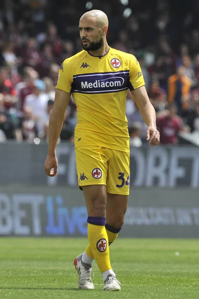 Sofyan Amrabat Jogador Fiorentina Durante Jogo Liga Italiana Serie Entre — Fotografia de Stock