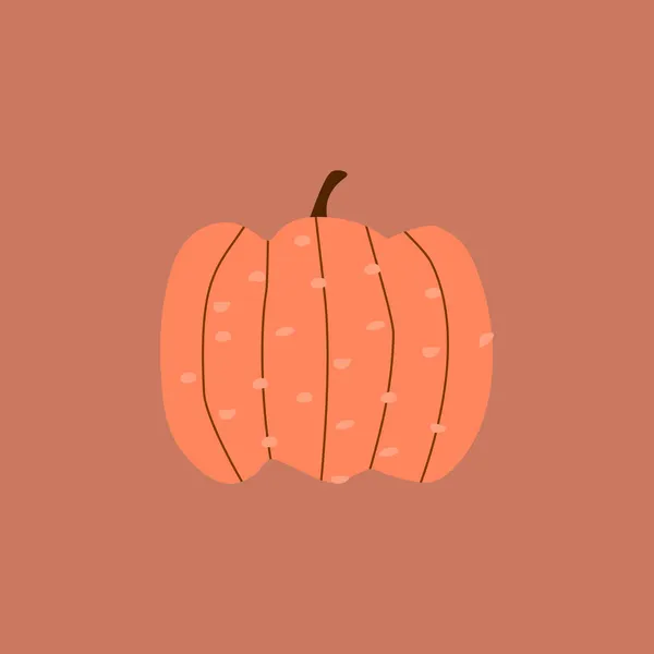 Illustrazione Vettoriale Disegnata Mano Zucca Arancione Raccolta Stagionale Astratta Autunno — Vettoriale Stock