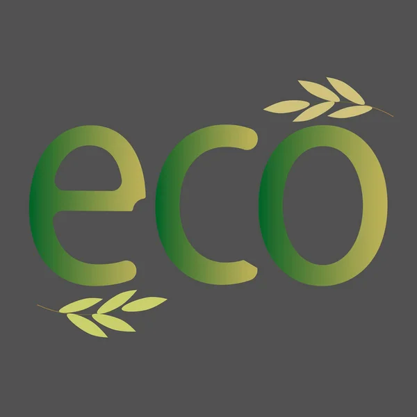 Ilustração Vetorial Ícone Ecológico Com Folhas Plantas Símbolo Reciclagem Ecológico —  Vetores de Stock