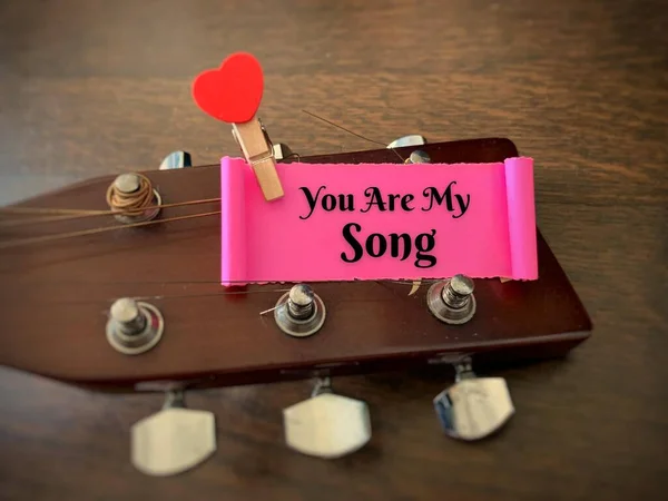 Image with text - I pick you label on a torn piece of paper with guitar background. Valentines day concept — Photo