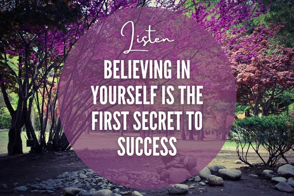 Motivational and Inspiration quote - Believing in yourself is the first secret to success. — Stock Photo, Image