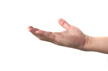 Asyalı adam elini uzatarak soruyor. Geçmişi olan. Kavramsal