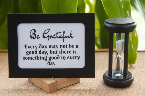 Motivational Quote Text Notepad Minutes Glass Every Day May Good — 스톡 사진