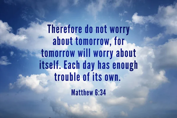 Quote Bible Verse Matthew Bright Sky Cloud Background Christianity Prayer — стокове фото