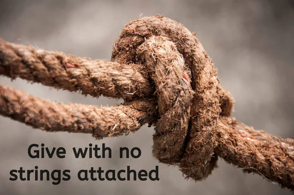Inspirational Motivational Quote Give Strings Attached Rope Background Giving Kindness — Stock Photo, Image