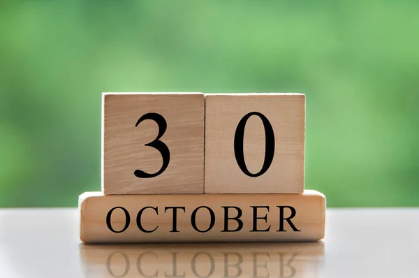 Oktober Kalenderdatumstext Auf Holzblöcken Mit Kopierraum Für Ideen Kopierraum Und — Stockfoto