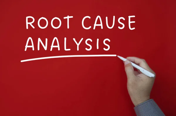 Root Cause Analysis Text Red Cover Background Fact Finding Concept — Stock fotografie