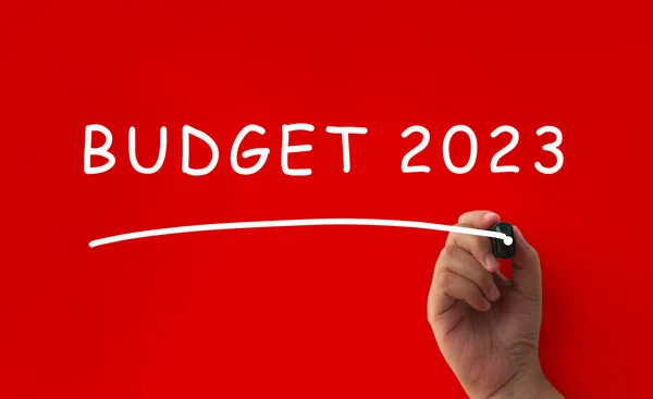 Budget 2023 Written Red Cover Background 2023 Budgeting Concept — Fotografia de Stock