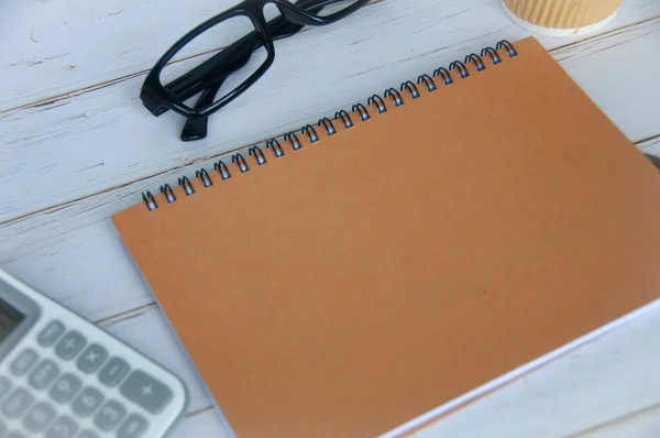 Blank Brown Notepad Space Customizable Text Ideas Copy Space — Stockfoto