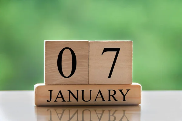 January Calendar Date Text Wooden Blocks Blurred Background Park Copy —  Fotos de Stock