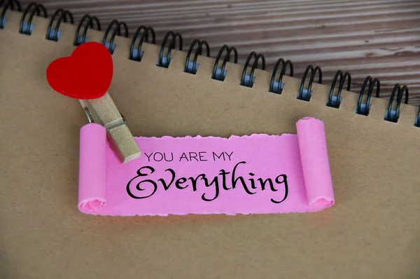 Jij Bent Mijn Alles Tekst Gescheurd Roze Papier Romantiek Relatieconcept — Stockfoto