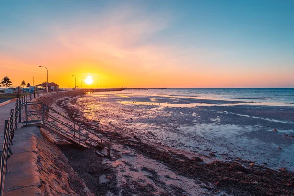 Blick Auf Den Strand Der Moonta Bay Bei Sonnenuntergang Yorke — Stockfoto