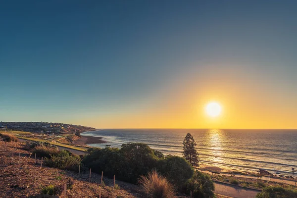 Wide Angle View Hallett Cove Beach Sunset South Australia — стокове фото