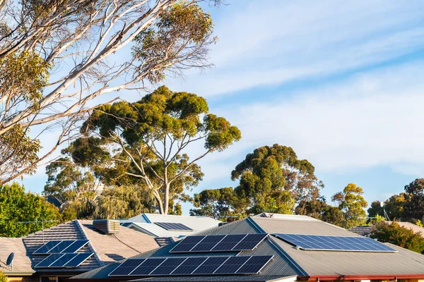 House Roofs Solar Panels Installed Suburban Area South Australia — Photo