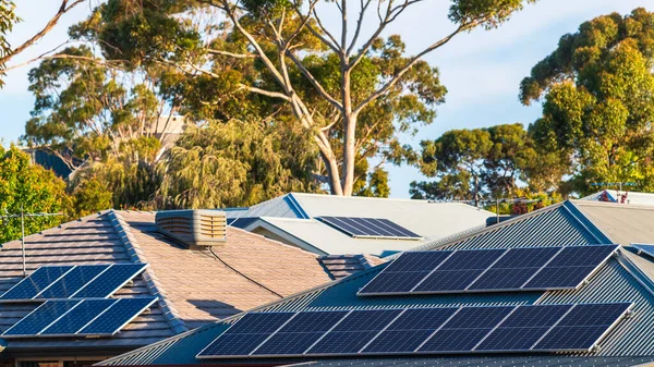 House Roof Solar Panels Installed Suburban Area South Australia — Photo