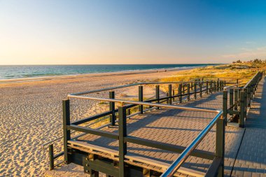 Seacliff beach new esplanade looking towards Brighton at sunset, South Australia