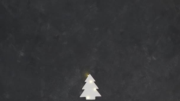 Albero Natale Miniatura Solitario Distingue Minimalismo Video Cartolina Capodanno Congratulazioni — Video Stock