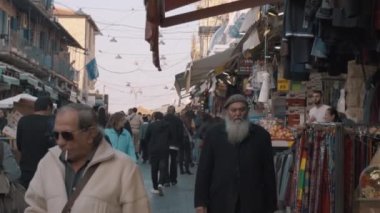 Jerusalem, Israel - February 14, 2022: Mahane Yehuda market in Jerusalem