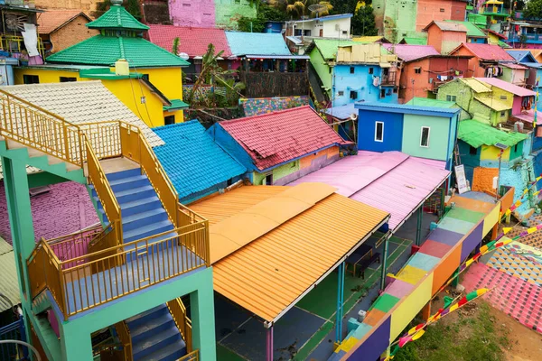 Kampung Warna Warni Jodipan Colorida Aldeia Malang Indonésia — Fotografia de Stock