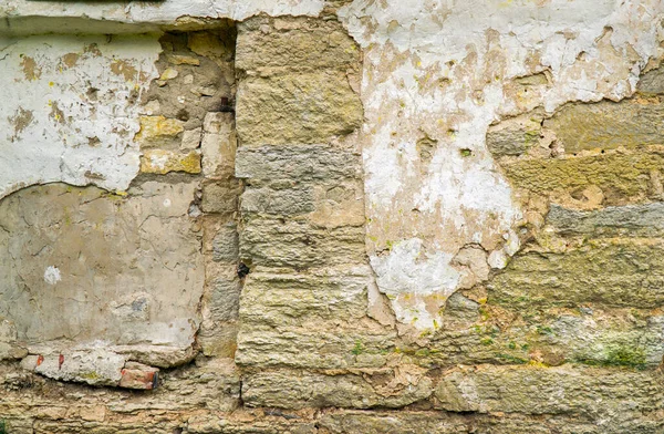 Textura Staré Zdi Zničené Kamenné Omítky — Stock fotografie