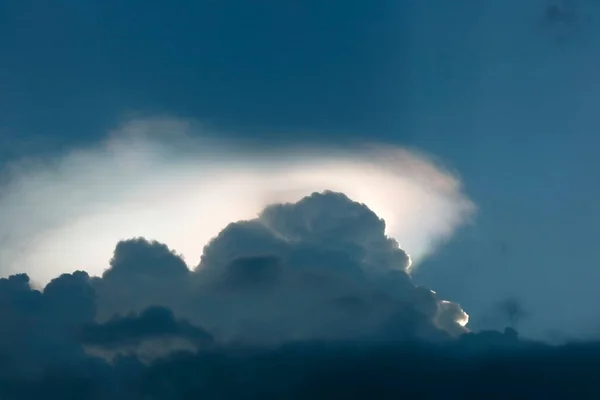 Conjunto Imagens Nuvens Noturnas Antes Pôr Sol Alterar Cor Forma — Fotografia de Stock