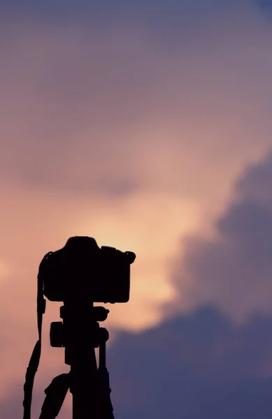 Набор Снимков Заката Красоты Природы Снимающих Камеры — стоковое фото
