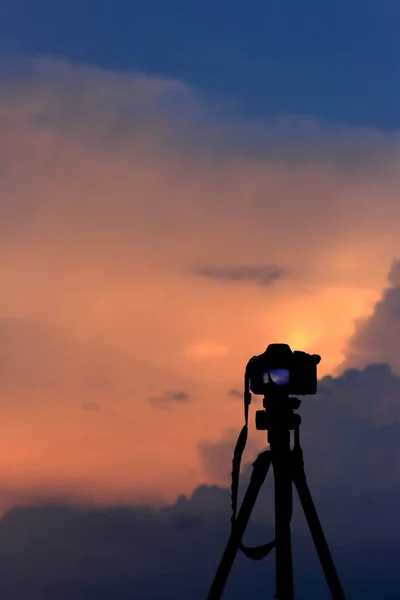 Conjunto Fotos Beleza Pôr Sol Natureza Tirar Fotos Câmera — Fotografia de Stock