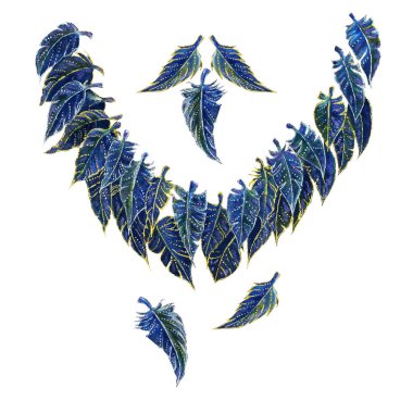 The pattern of colored feathers on the fabric can be used as a seamless texture.